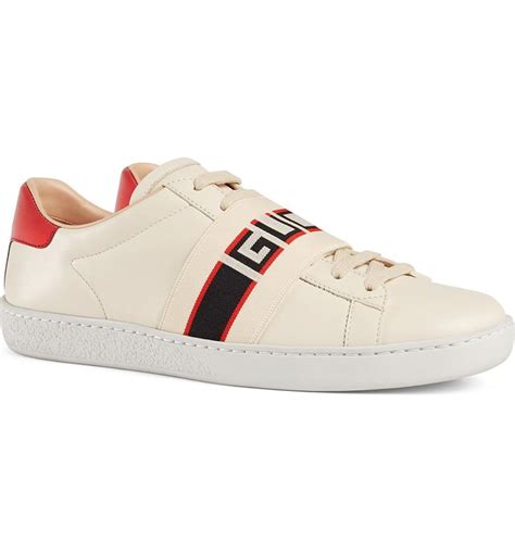 gucci logo strap sneakers|Gucci sneakers size 8 price.